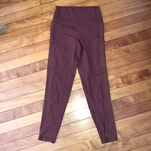 Aerie Red Leggings with mesh. SIZE S